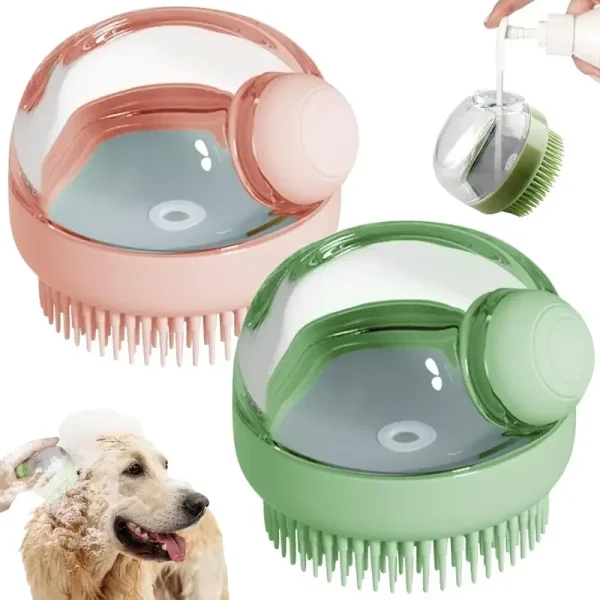 Dog Grooming Massage Brush Shampoo Dispenser