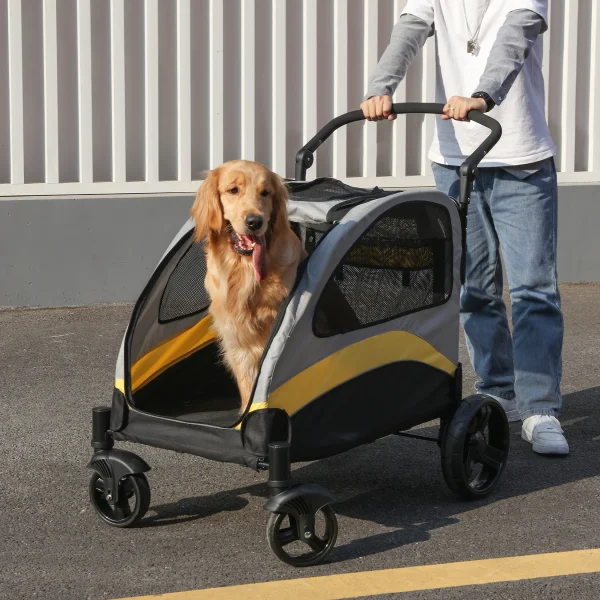 Portable Dog Stroller 4 Wheels for Large Dogs