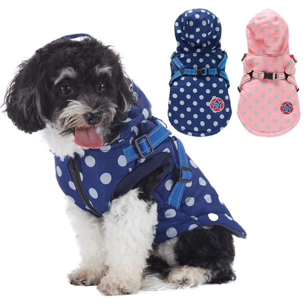 Winter Pet Dog Waterproof Clothes with Harness